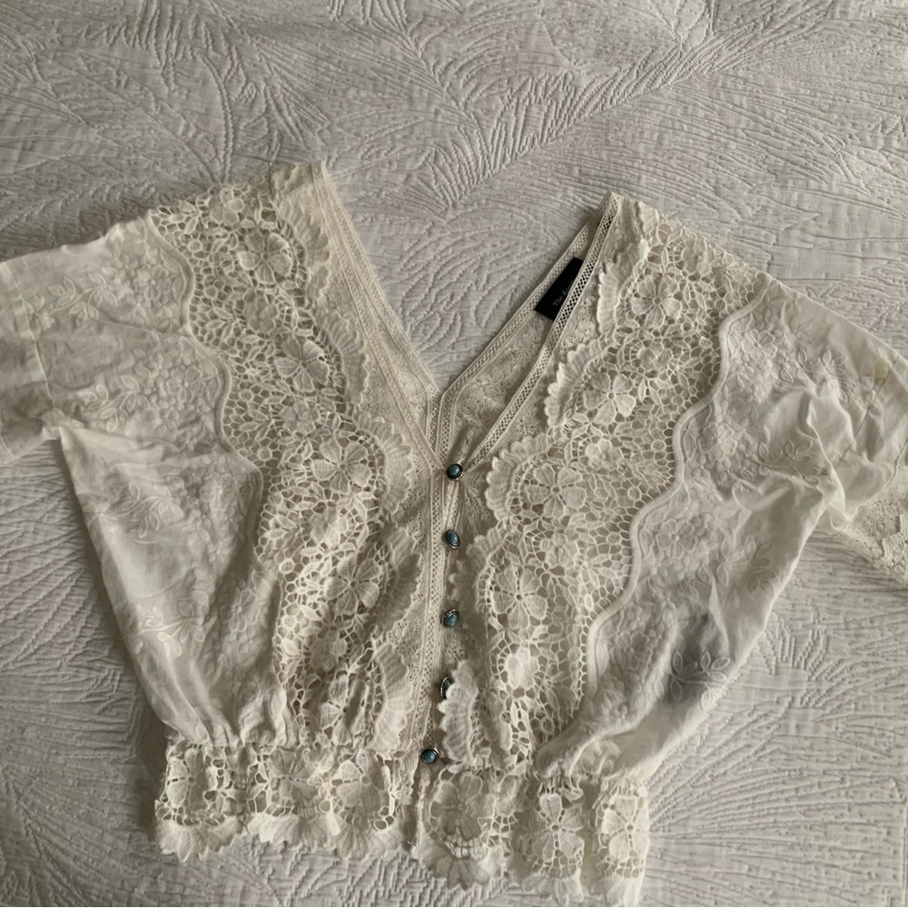 The Kooples White Lace Top